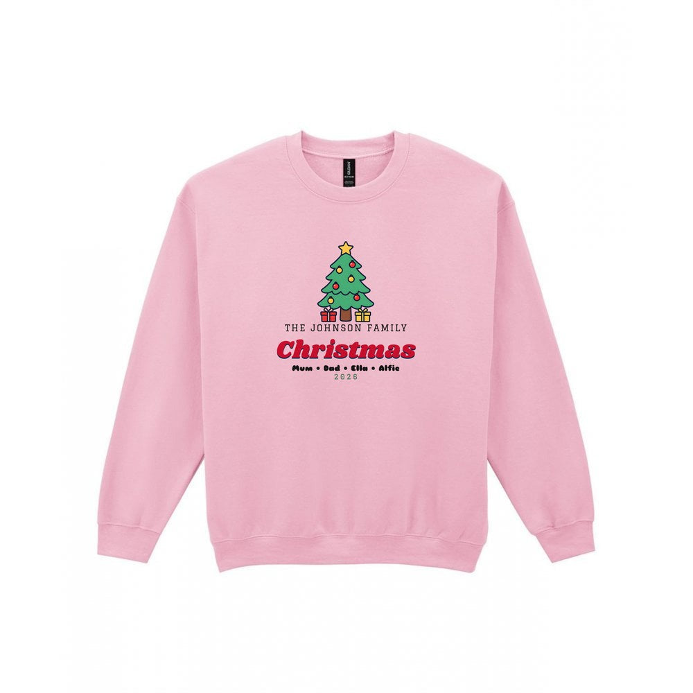 Kids Personalised Family Christmas Jumper & T-Shirt Sweatshirt in Light Pink