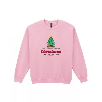 Kids Personalised Family Christmas Jumper & T-Shirt Sweatshirt in Light Pink