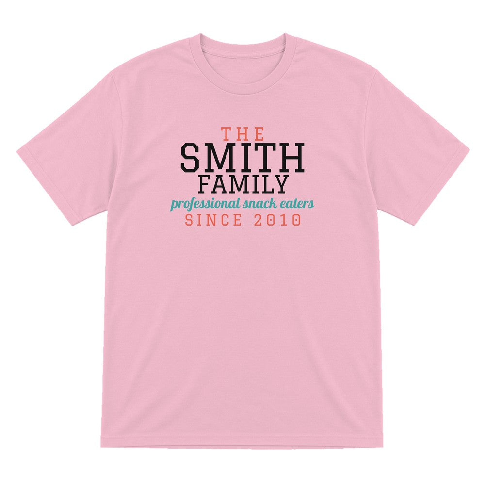 Kids Personalised Family Surname T-Shirt & Sweatshirt laid flat