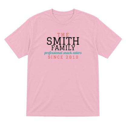 Kids Personalised Family Surname T-Shirt & Sweatshirt laid flat