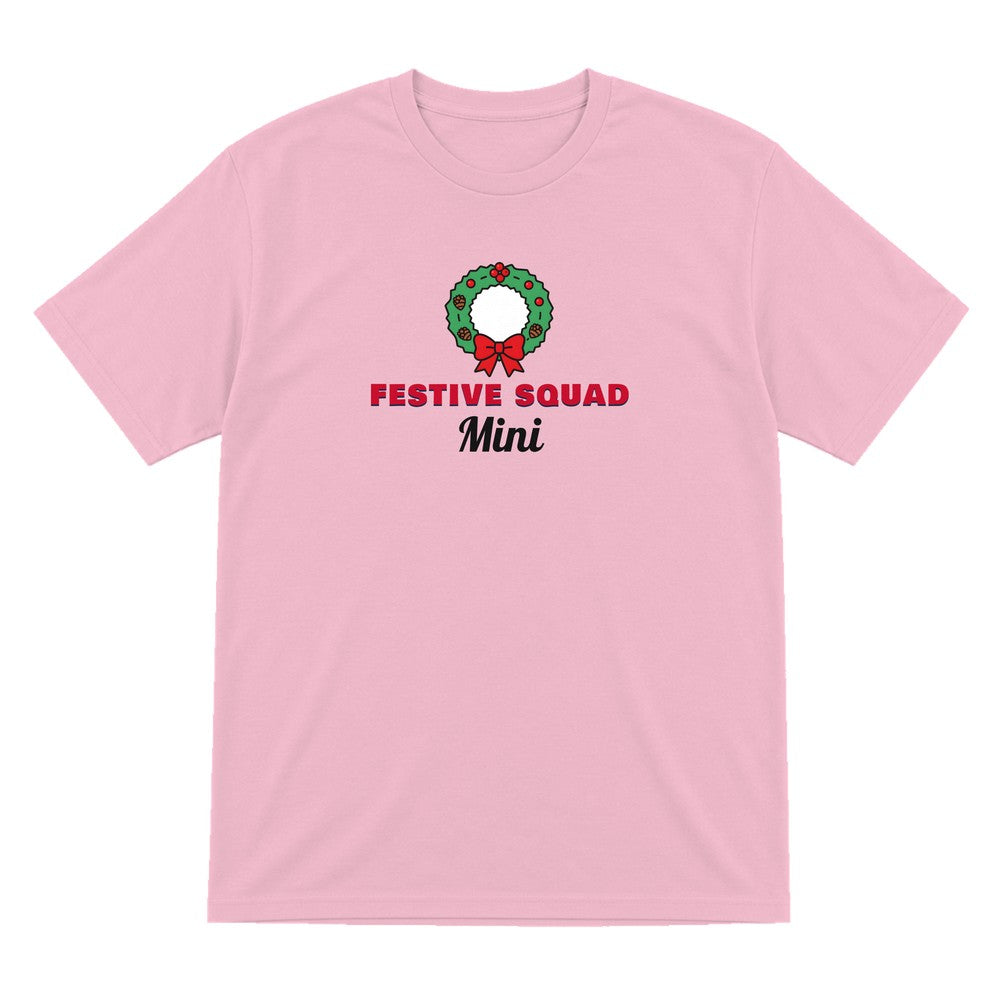 Kids Personalised Festive Squad Christmas Jumper & T-Shirt T-Shirt in Light Pink