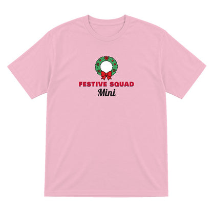 Kids Personalised Festive Squad Christmas Jumper & T-Shirt T-Shirt in Light Pink