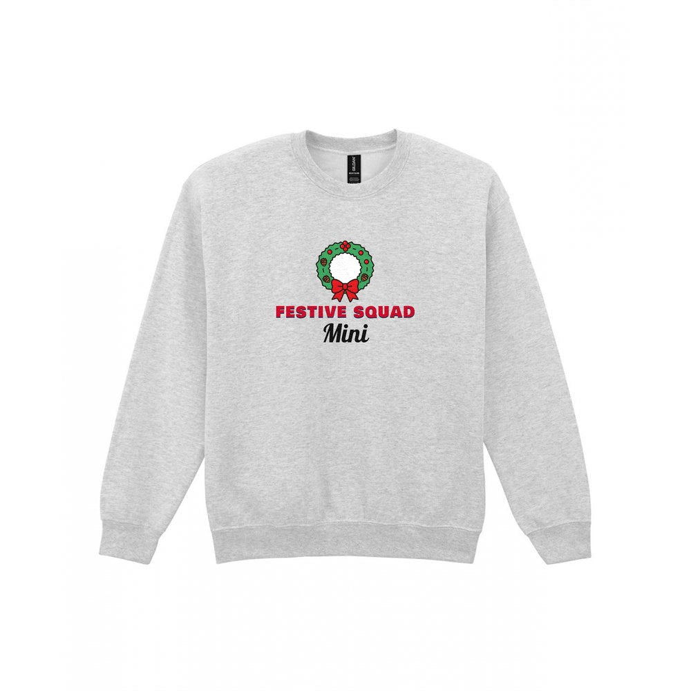 Kids Personalised Festive Squad Christmas Jumper & T-Shirt Sweatshirt in Sport Grey