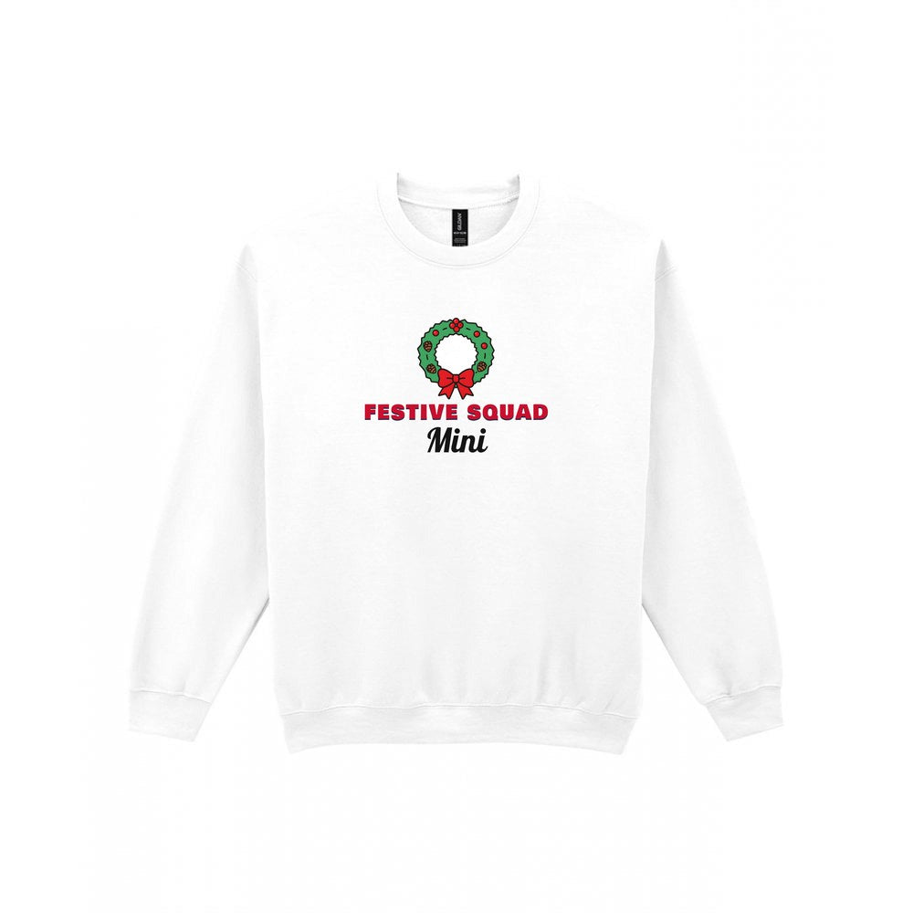 Kids Personalised Festive Squad Christmas Jumper & T-Shirt Sweatshirt in White