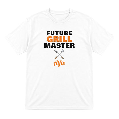 Kids Personalised Future Grill Master T-Shirt & Sweatshirt laid flat