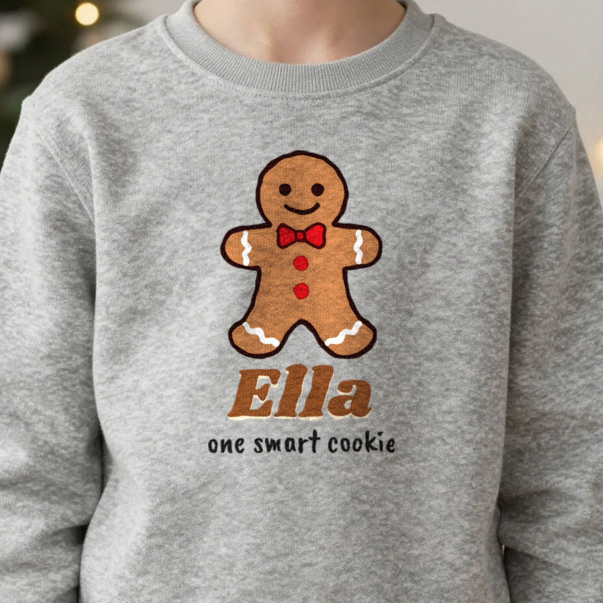 Kids Personalised Gingerbread Christmas Jumper & T-Shirt in another colour