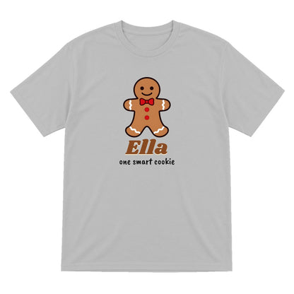 Kids Personalised Gingerbread Christmas Jumper & T-Shirt T-Shirt in Sport Grey