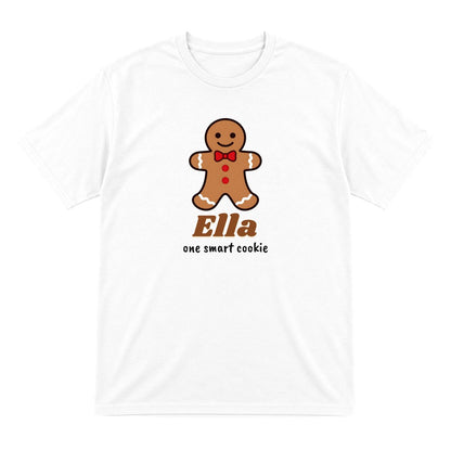 Kids Personalised Gingerbread Christmas Jumper & T-Shirt T-Shirt in White