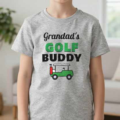 Kids Personalised Golf Buddy T-Shirt & Sweatshirt T-Shirt in Sport Grey, worn, our photo