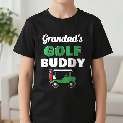Kids Personalised Golf Buddy T-Shirt & Sweatshirt T-Shirt in Black, worn, our photo