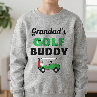 Kids Personalised Golf Buddy T-Shirt & Sweatshirt Sweatshirt in Sport Grey, worn, our photo