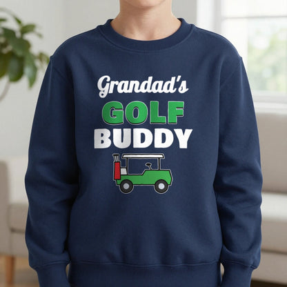 Kids Personalised Golf Buddy T-Shirt & Sweatshirt Sweatshirt in Navy, worn, our photo