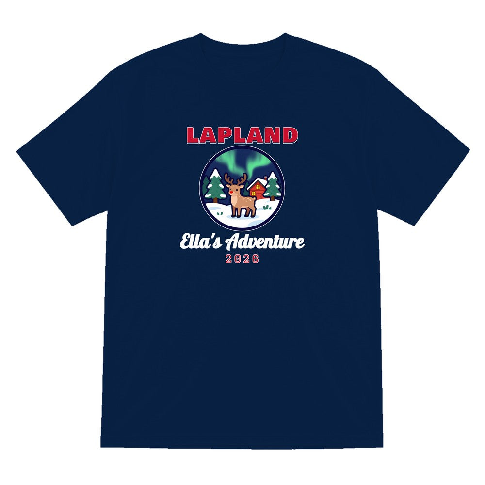 Kids Personalised Lapland Christmas Jumper & T-Shirt T-Shirt in Navy
