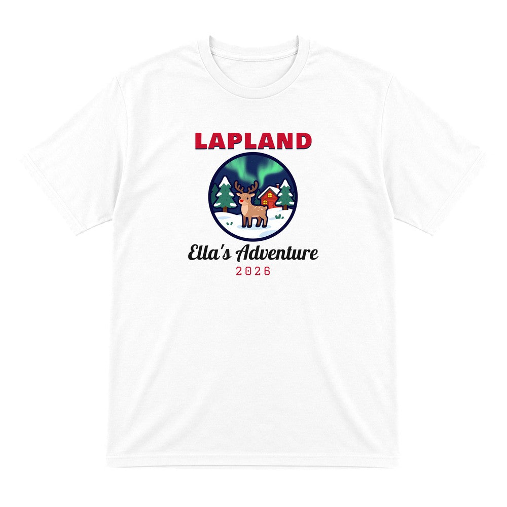 Kids Personalised Lapland Christmas Jumper & T-Shirt T-Shirt in White