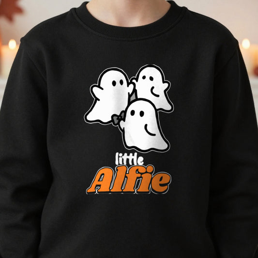 Personalised Little Boo Kids Sweatshirt & T-Shirt close-up