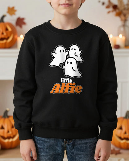 Personalised Little Boo Kids Sweatshirt & T-Shirt worn