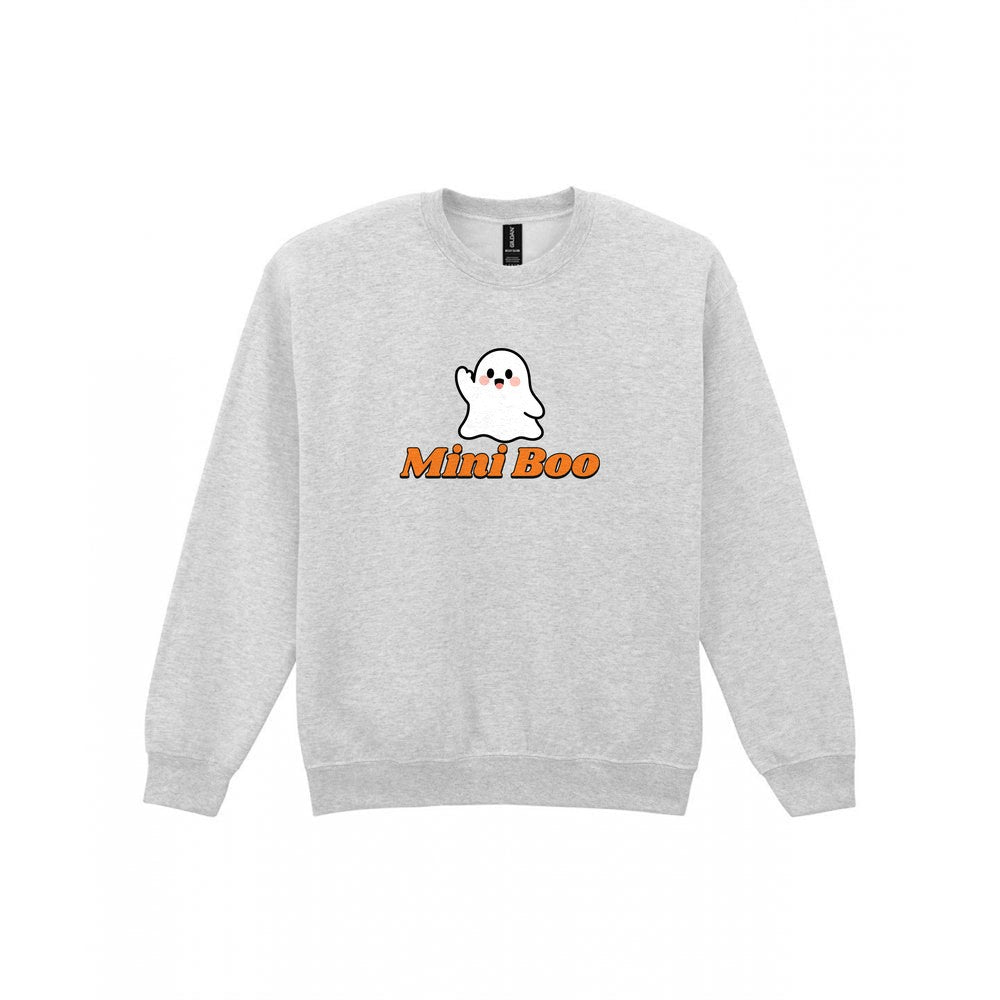 Personalised Mini Boo Kids T-Shirt & Sweatshirt in Sport Grey (Sweatshirt)