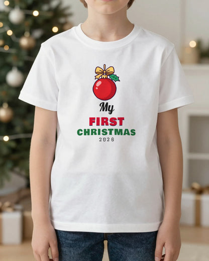 Kids Personalised My First Christmas T-Shirt & Jumper worn