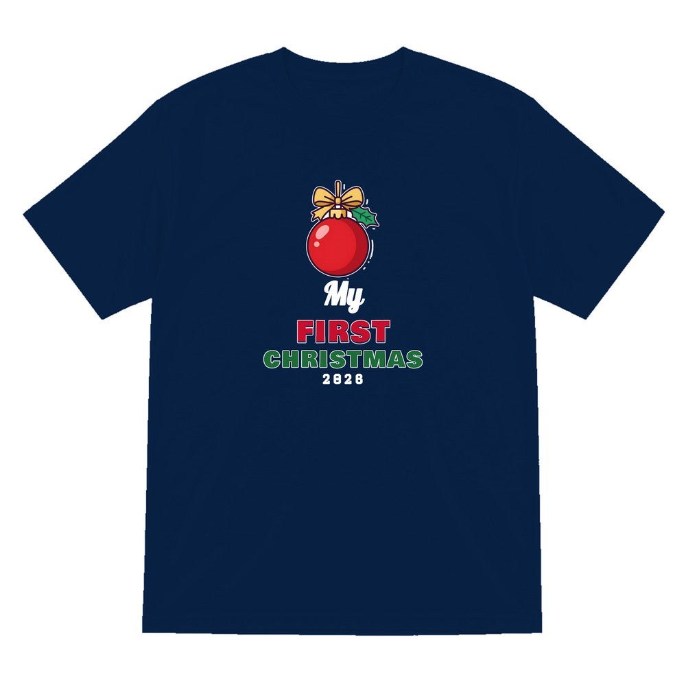 Kids Personalised My First Christmas T-Shirt & Jumper T-Shirt in Navy