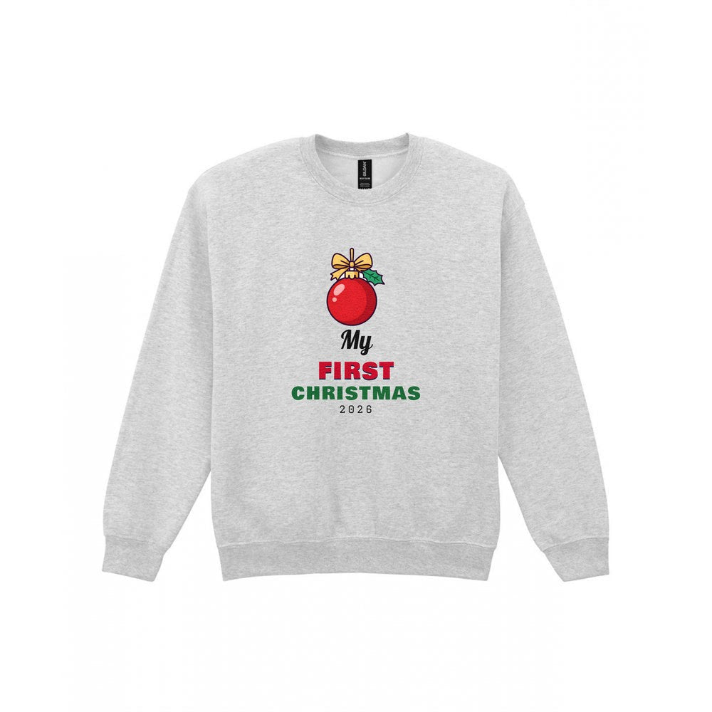 Kids Personalised My First Christmas T-Shirt & Jumper Sweatshirt in Sport Grey