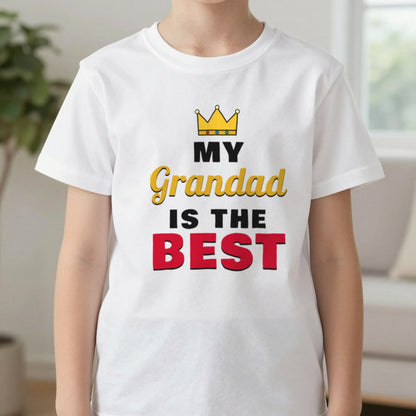 Kids Personalised My Grandad Is The Best T-Shirt & Sweatshirt T-Shirt in White, worn, our photo