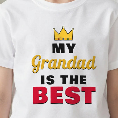 Kids Personalised My Grandad Is The Best T-Shirt & Sweatshirt print close-up, our photo