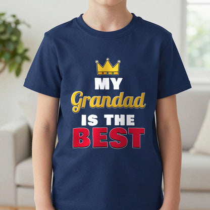 Kids Personalised My Grandad Is The Best T-Shirt & Sweatshirt T-Shirt in Navy, worn, our photo
