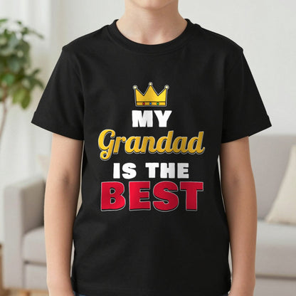 Kids Personalised My Grandad Is The Best T-Shirt & Sweatshirt T-Shirt in Black, worn, our photo