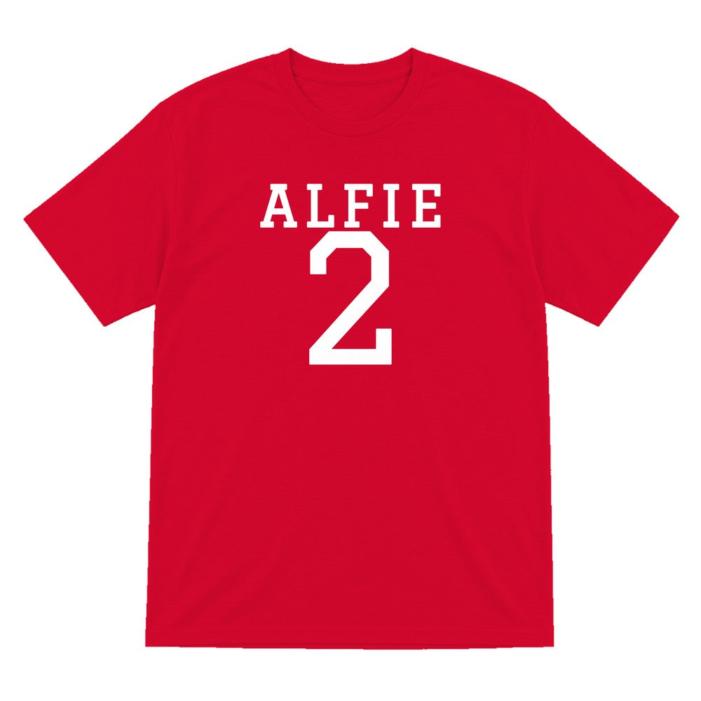 Kids Personalised Name And Number T-Shirt & Sweatshirt laid flat