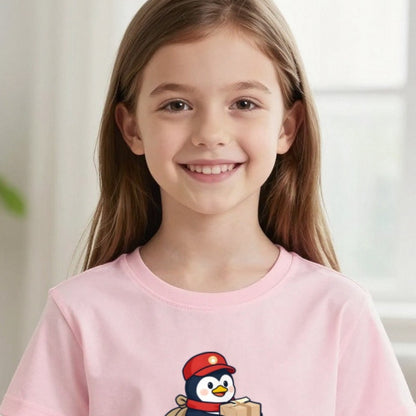 Kids Personalised North Pole Delivery Christmas T-Shirt & Sweatshirt print close-up, our photo