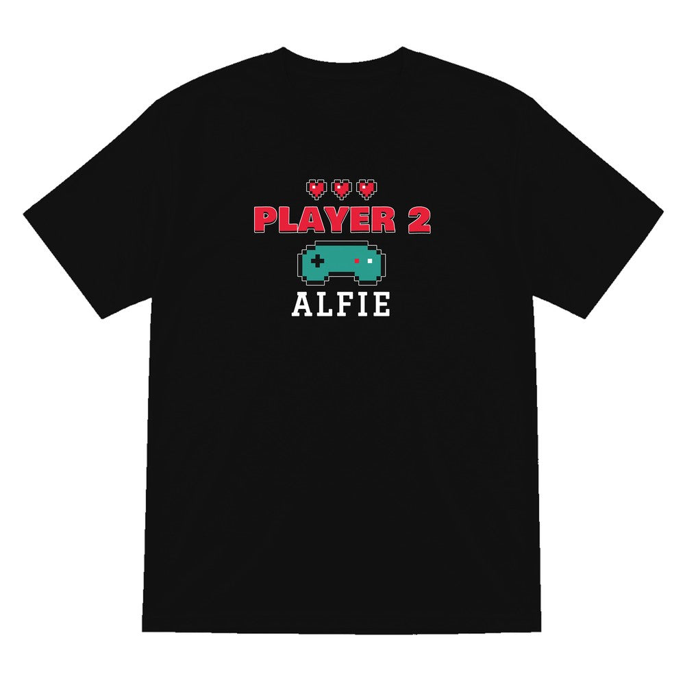 Kids Personalised Player 2 T-Shirt & Sweatshirt laid flat
