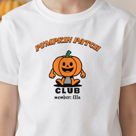 Personalised Pumpkin Patch Club Kids T-Shirt & Sweatshirt close-up