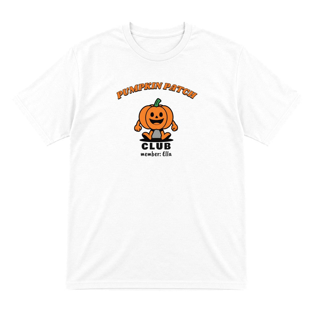 Personalised Pumpkin Patch Club Kids T-Shirt & Sweatshirt in White (T-Shirt)