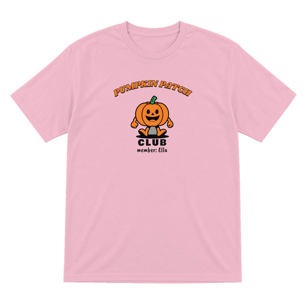 Personalised Pumpkin Patch Club Kids T-Shirt & Sweatshirt in Light Pink (T-Shirt)