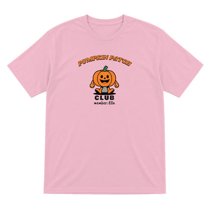 Personalised Pumpkin Patch Club Kids T-Shirt & Sweatshirt in Light Pink (T-Shirt)