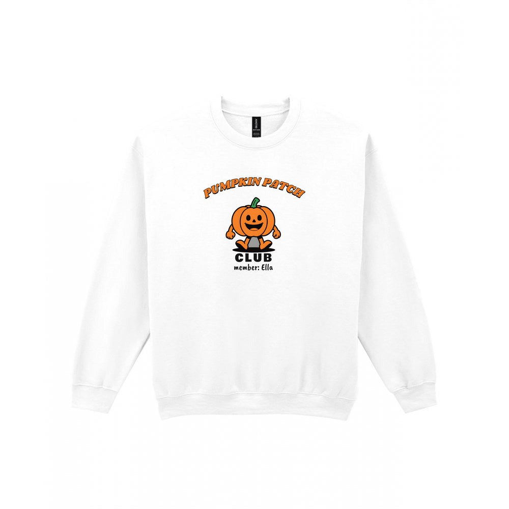 Personalised Pumpkin Patch Club Kids T-Shirt & Sweatshirt in White (Sweatshirt)