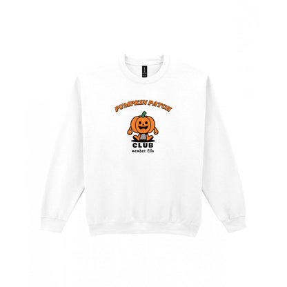 Personalised Pumpkin Patch Club Kids T-Shirt & Sweatshirt in White (Sweatshirt)
