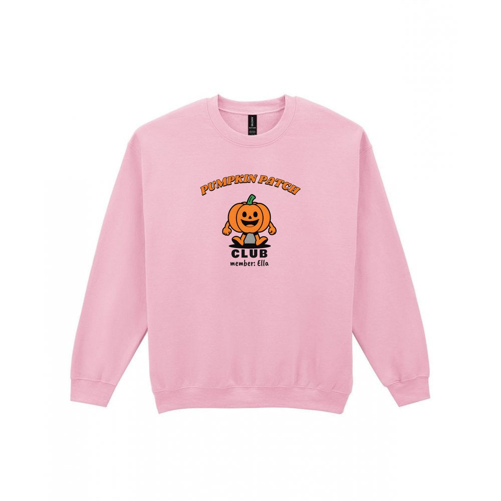 Personalised Pumpkin Patch Club Kids T-Shirt & Sweatshirt in Light Pink (Sweatshirt)