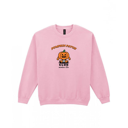 Personalised Pumpkin Patch Club Kids T-Shirt & Sweatshirt in Light Pink (Sweatshirt)