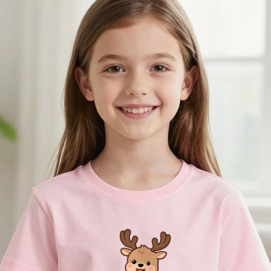 Kids Personalised Reindeer Food Christmas T-Shirt & Sweatshirt print close-up, our photo