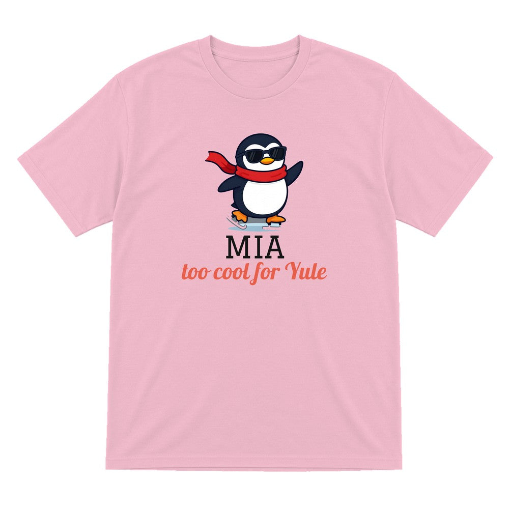 Kids Personalised Too Cool For Yule Christmas T-Shirt & Sweatshirt laid flat