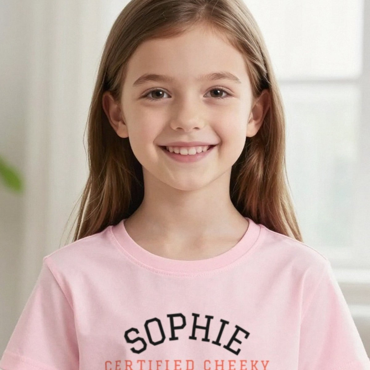 Kids Personalised Varsity Name T-Shirt & Sweatshirt print close-up, our photo