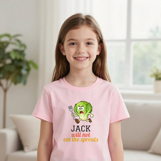 Kids Personalised Will Not Eat The Sprouts Christmas T-Shirt & Sweatshirt | Name Will not eat the sprouts