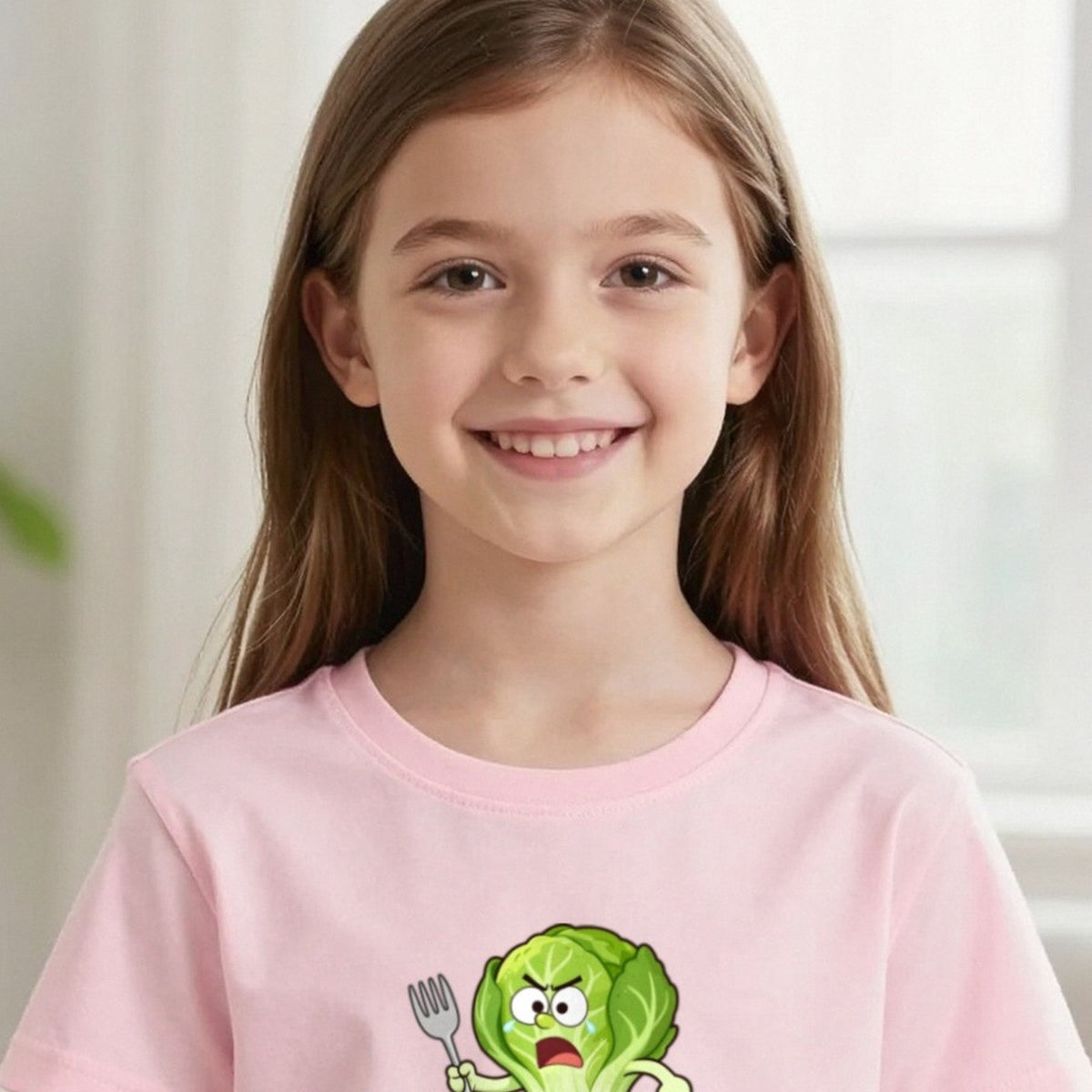 Kids Personalised Will Not Eat The Sprouts Christmas T-Shirt & Sweatshirt print close-up, our photo
