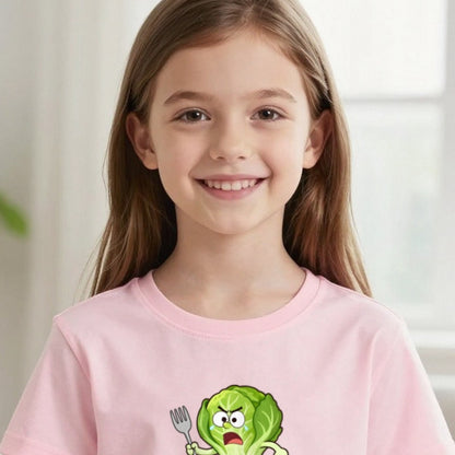 Kids Personalised Will Not Eat The Sprouts Christmas T-Shirt & Sweatshirt print close-up, our photo