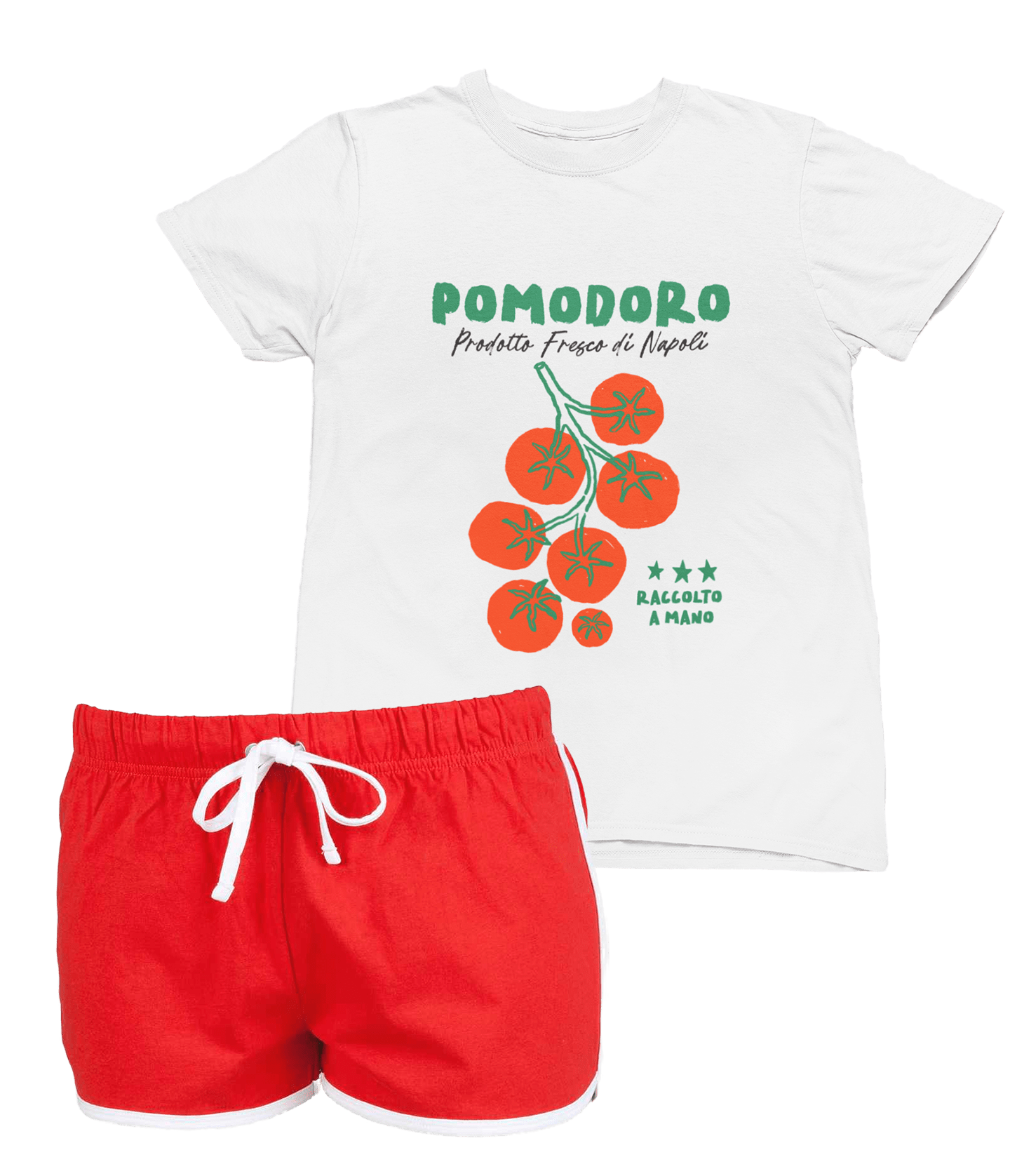 kids pomodoro t-shirt & shorts set t-shirt front product image