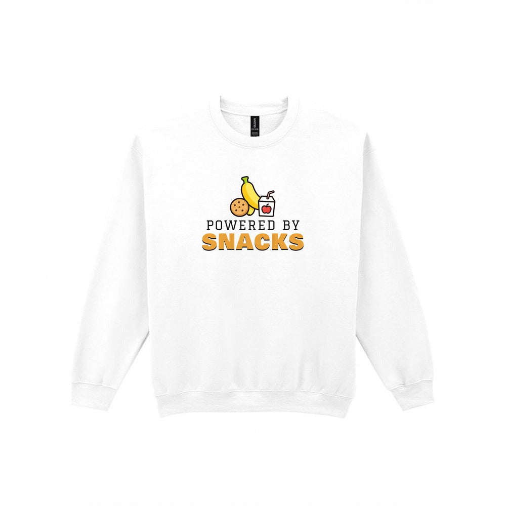 Kids Powered By Snacks Funny T-Shirt & Sweatshirt Sweatshirt in White
