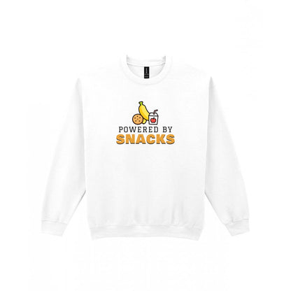 Kids Powered By Snacks Funny T-Shirt & Sweatshirt Sweatshirt in White