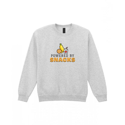 Kids Powered By Snacks Funny T-Shirt & Sweatshirt Sweatshirt in Sport Grey