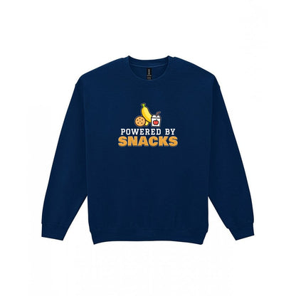 Kids Powered By Snacks Funny T-Shirt & Sweatshirt Sweatshirt in Navy